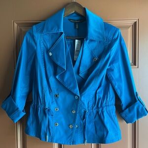 White House Black Market drape front moto ocean